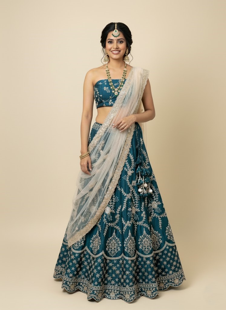 LEHENGAS-DUPION-SEMI STITCHED-KRTV 2601